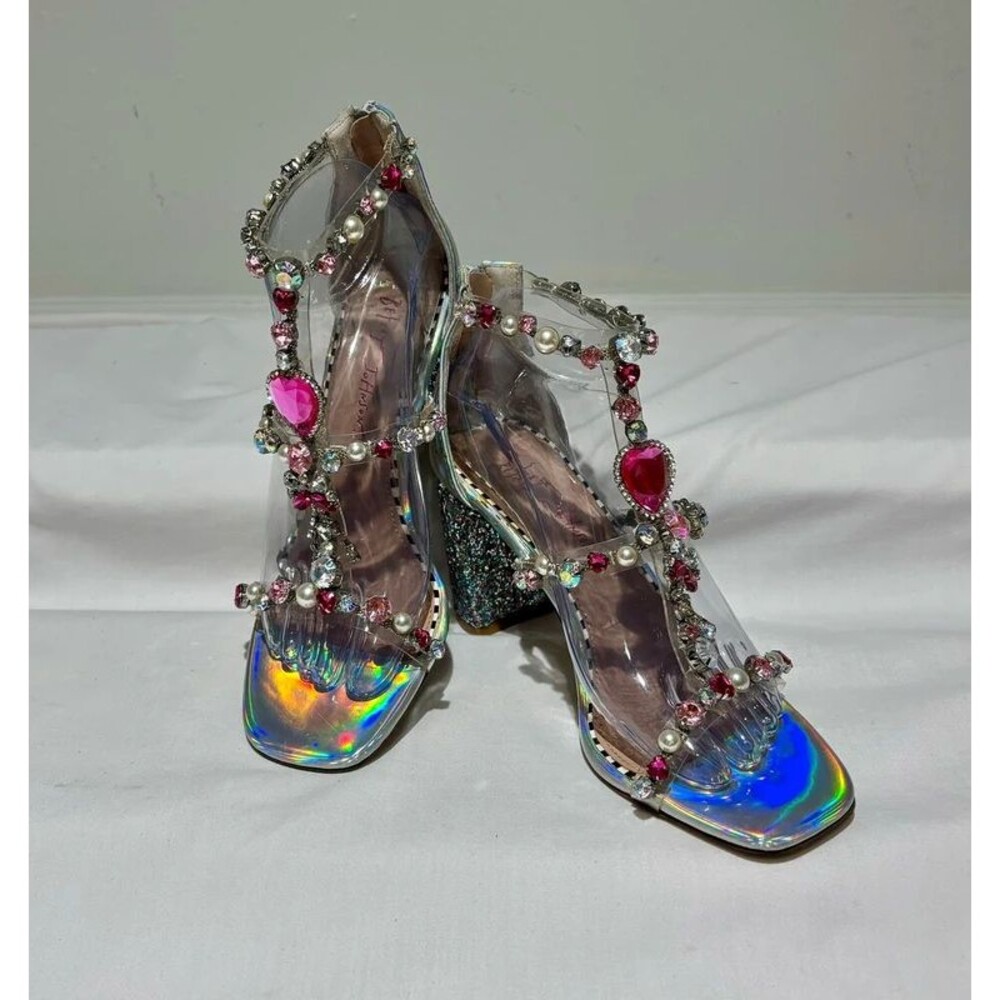 Betsey Johnson Embellished Block heels  Size 8